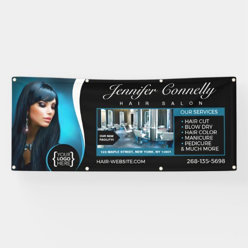 Elegant Black Hair Salon Beauty Salon Banner