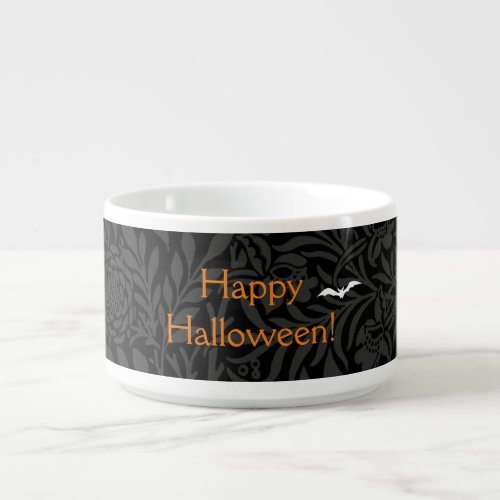 Elegant Black Halloween Floral Bowl