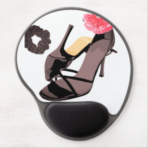 Elegant Black Heels & Carnation Art – Classy Femin Gel Mouse Pad