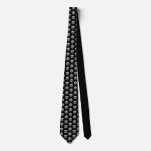 Elegant Black I Metallic Christmas Snowflake Neck Tie