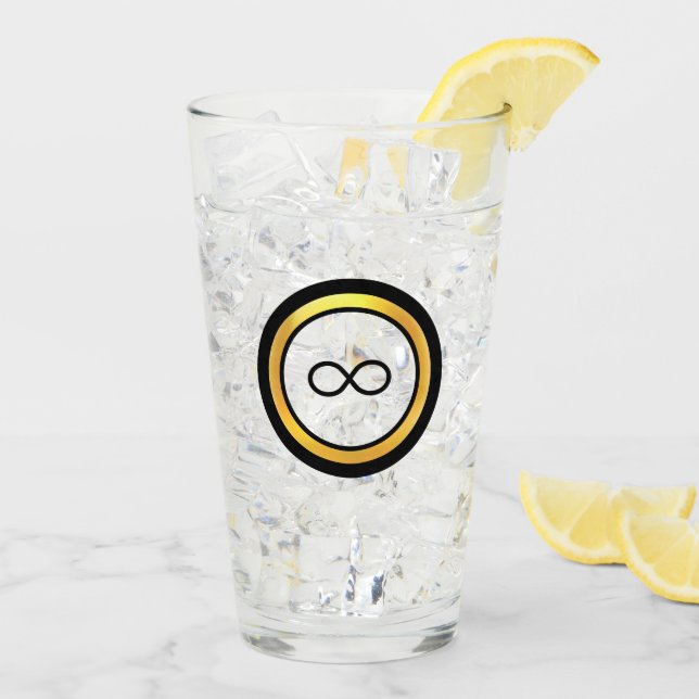 Elegant Black Infinity Symbol Glass (Back Ice)