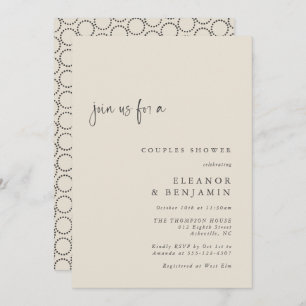 Elegant Black Ivory Mid-Century Mod Couples Shower Invitation