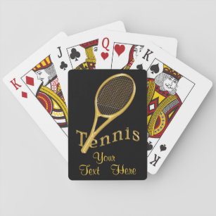 Elegant Black Jumbo Tennis Playing Cards YOUR TEXT