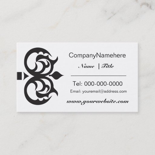 Customizable Elegant Black Key Business Card Design
