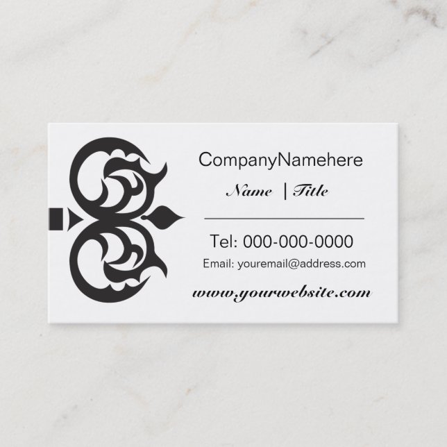 Elegant Black Key Business Card Design (Front)