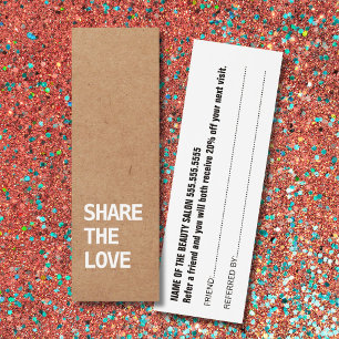 Elegant Black Kraft White Referral Card