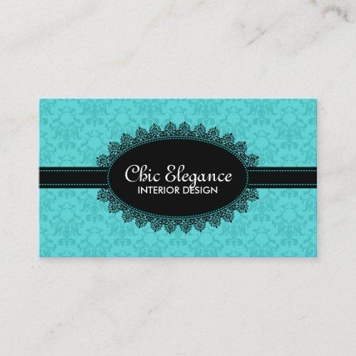 Elegant Black Lace and Baroque Business Cards