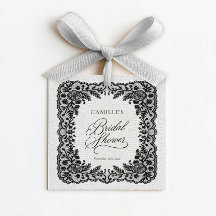 Elegant Black Lace Bridal Shower Gift Tags