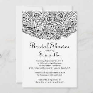 Elegant Black Lace Bridal Shower Invitation