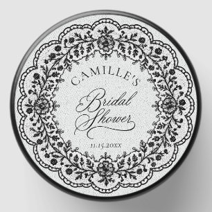 Elegant Black Lace Bridal Shower Mini Candle Favors