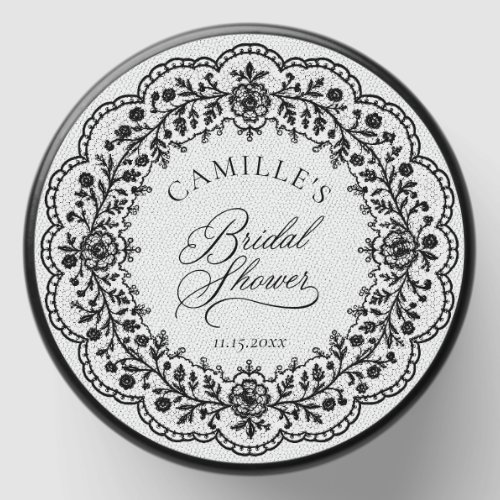 Elegant Black Lace Bridal Shower Mini Candle Favors