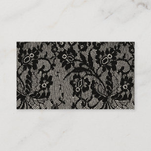 Elegant Black Lace Floral Business Card