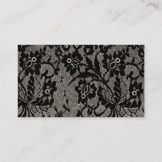 Elegant Black Lace Floral Business Card