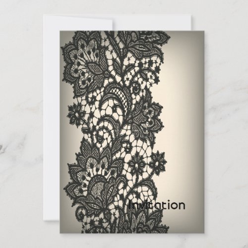 elegant black lace invitation