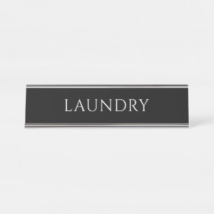 Elegant Black Laundry Room Name Plate