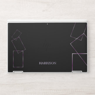 Elegant Black Lavender Geometric Frame Custom Lapt HP Laptop Skin