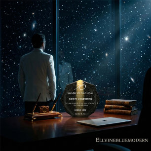 Elegant Black Leather Gold Ray Luminous Light Acrylic Award