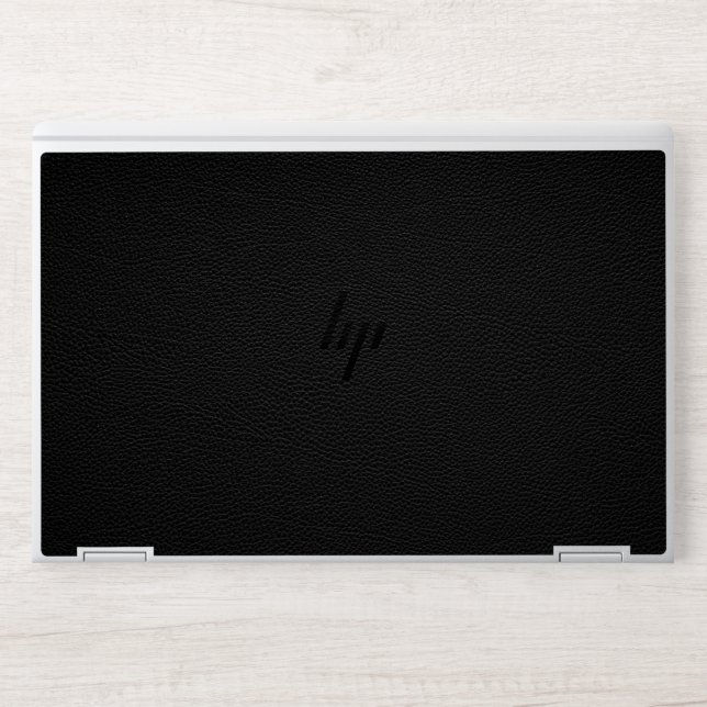 Elegant Black leather HP Laptop Skin (Front)