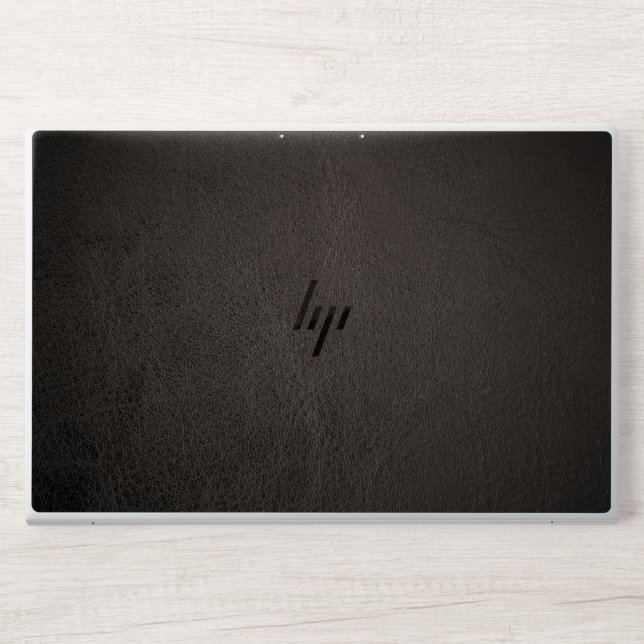 Elegant Black leather HP Laptop Skin (Front)