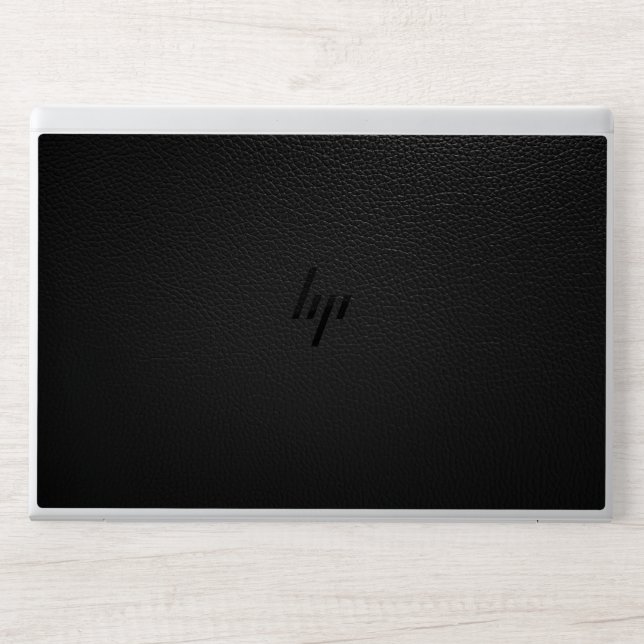Elegant Black leather HP Laptop Skin (Front)