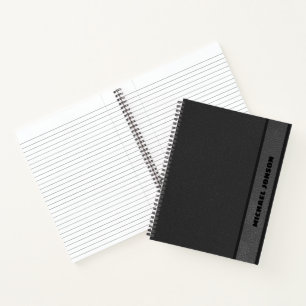 Elegant Black Leather Look Notebook