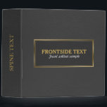 Elegant Black Leather Print Gold Frame 3 Ring Binder<br><div class="desc">Black leather texture print, avery binder customizable template. Simple clean and elegant leather look design with touch of metallic gold. Fully customizable text. As in all products on zazzle, this is not real or fake leather, but just printed image. Available on many products. If you need help with text formatting...</div>