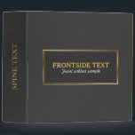Elegant Black Leather Print Gold Frame 3 Ring Binder<br><div class="desc">Black leather texture print, avery binder customizable template. Simple clean and elegant leather look design with touch of metallic gold. Fully customizable text. As in all products on zazzle, this is not real or fake leather, but just printed image. Available on many products. If you need help with text formatting...</div>