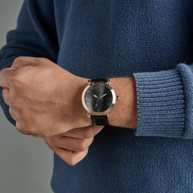 Men's Plaid Leather Strap Watches