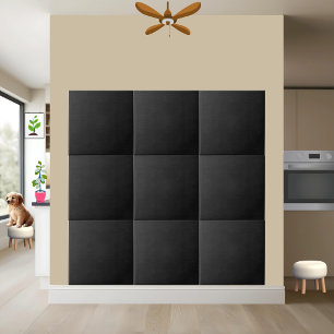 Elegant Black Leather Texture Ceramic Tile