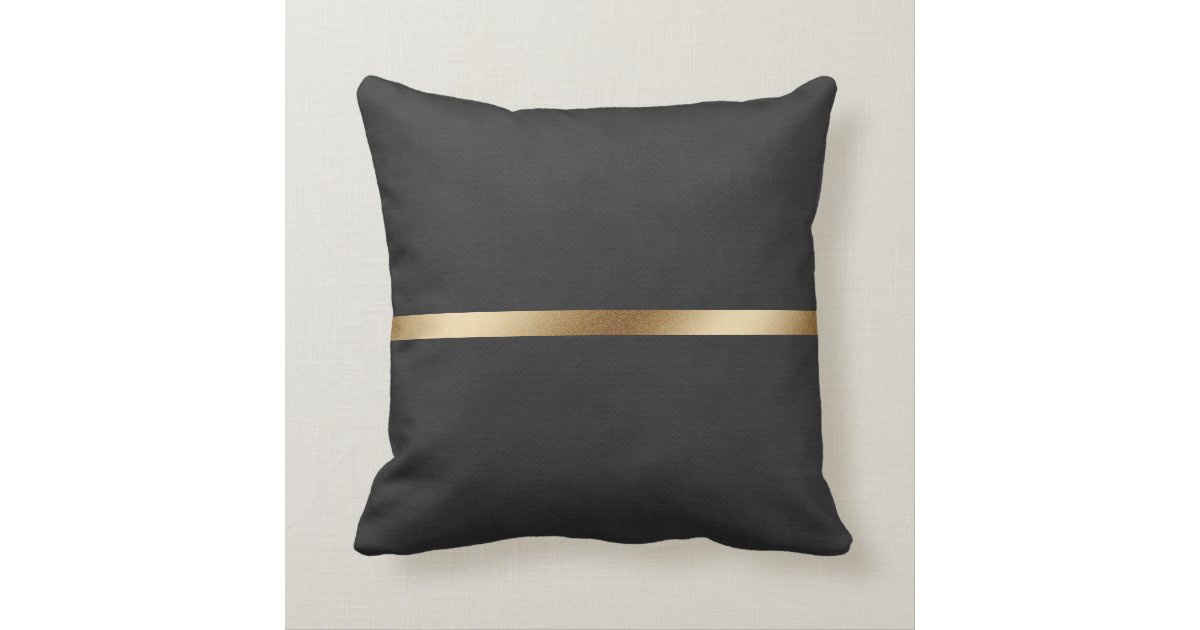 Elegant Black Leather Throw Pillow