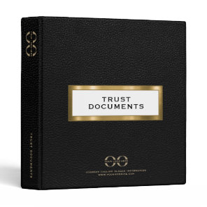 Elegant Black Leather Trust Documents Binder