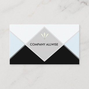 Elegant Black, Light Blue & White Business Card