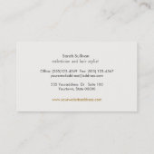 Elegant Black Linen and Gold Look Salon and Spa Business Card (Back)