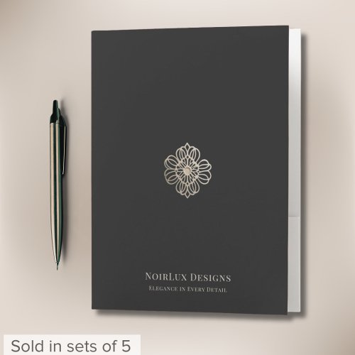 Elegant Black Luxury Brand Template Pocket Folder