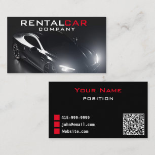 Elegant Black Luxury Car Hire Chauffeur  Business Card