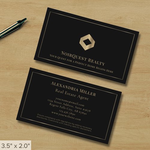 Elegant Black Luxury Logo Business Card - Product | North Red Vine