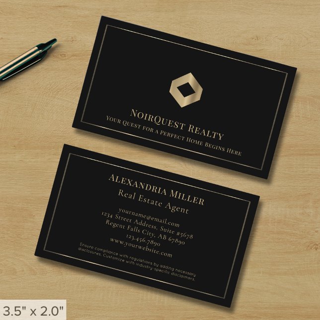 Elegant Black Luxury Logo Business Card (Creator Uploaded)