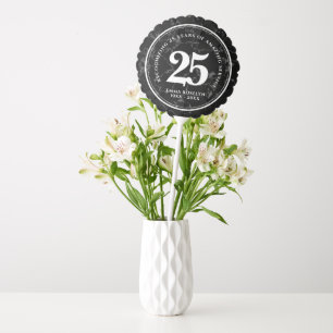 Elegant Black Marble 25 Years Work Anniversary Balloon