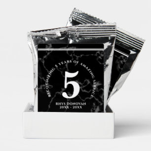 Elegant Black Marble 5 Years Work Anniversary Coffee Drink Mix