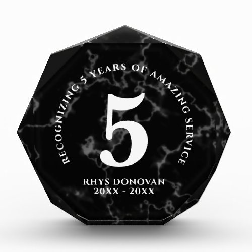 Elegant Black Marble 5 Years Work Anniversary