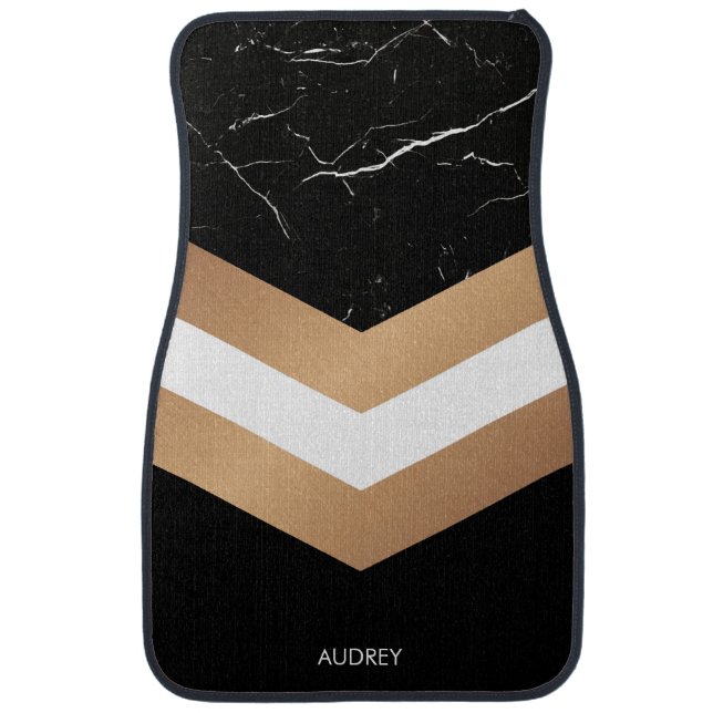 Elegant Black  Marble Car Floor Mat (Front)