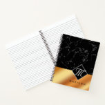 Elegant Black Marble & Copper Foil Script Monogram Notebook<br><div class="desc">Add timeless sophistication to your thoughts with this journal,  which features elegant lettering set on black marble and copper foil backgrounds. Personalize by adding an initial and (sur)name! Reverse shows identical design.

Design © W.H. Sim. See more at zazzle.com/expressionsoccasions</div>