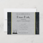 Elegant Black Marble Dinner Party Invitation