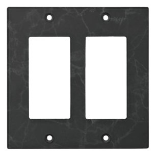Elegant Black Marble Double Rocker Light Switch Cover