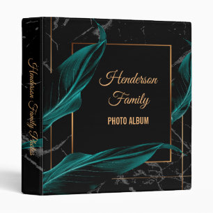 Elegant Black Marble Family Photo Album 3 Ring Binder