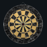 Elegant Black Marble Faux Gold Foil Classic Dart Board<br><div class="desc">A classic dartboard design with alternating  black marble and faux gold foil triangles.</div>