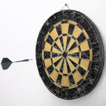 Elegant Black Marble Faux Gold Foil Classic Dart Board<br><div class="desc">A classic dartboard design with alternating  black marble and faux gold foil triangles.</div>