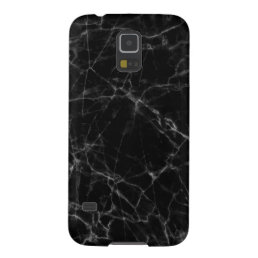 Elegant Black Marble Gray Accents Case For Galaxy S5