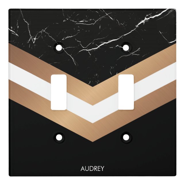 Elegant Black  Marble Light Switch Cover (Front)