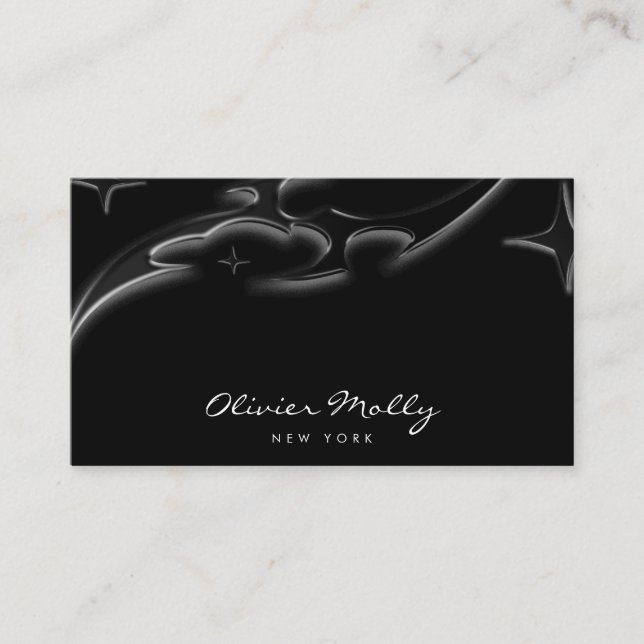 Elegant Black Marble Luxury Business Card  (Front)